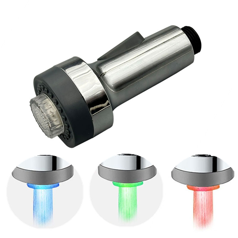 Keuken Kraan Pull Down Sproeikop Met Led Verlichting, 3-Functie Spoelbak Spuitmond, Geschikt Voor Gootsteen Kraan: YELLOW