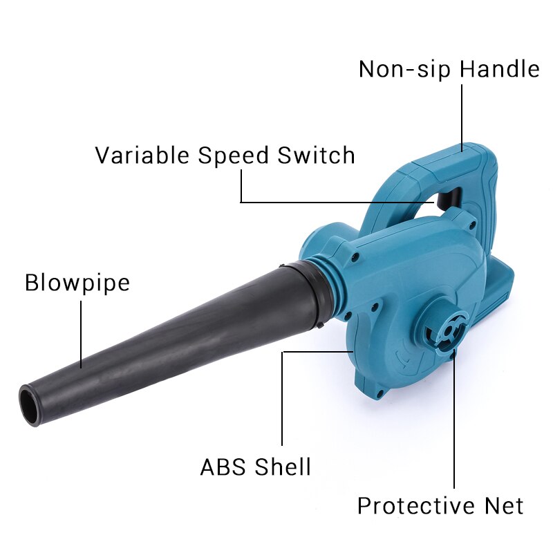 18V Blue Electric Air Blower Vacuum Cleaner Cordless Blower Car Computer Dust Collector Soot Blower High Power Power Tool