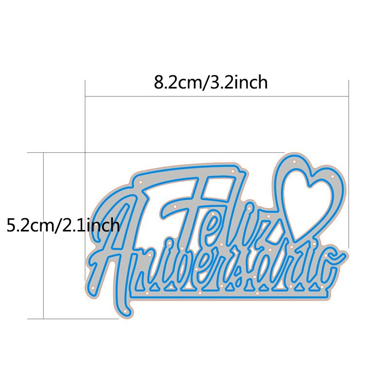 Spaans sterft verjaardag woorden Sterft Pasen Metalen Stansmessen Alfabet Craft Sterft snijd voor DIY scrapbooking kaarten maken: Feliz aniversario