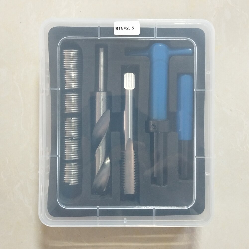 Car Engine Block Restoring Damaged Thread Repair Tool Kit M16 M18 M20 M22 M24 Auto Helical Coil Insert Garage Tools