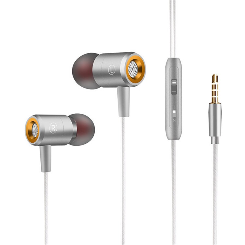 Metalen Krachtige Bass In-Ear Oordopjes Met Microfoon Voor Mobiele Telefoon 3.5Mm Jack Universele Muziek Oortelefoon Wired Controle oordopjes