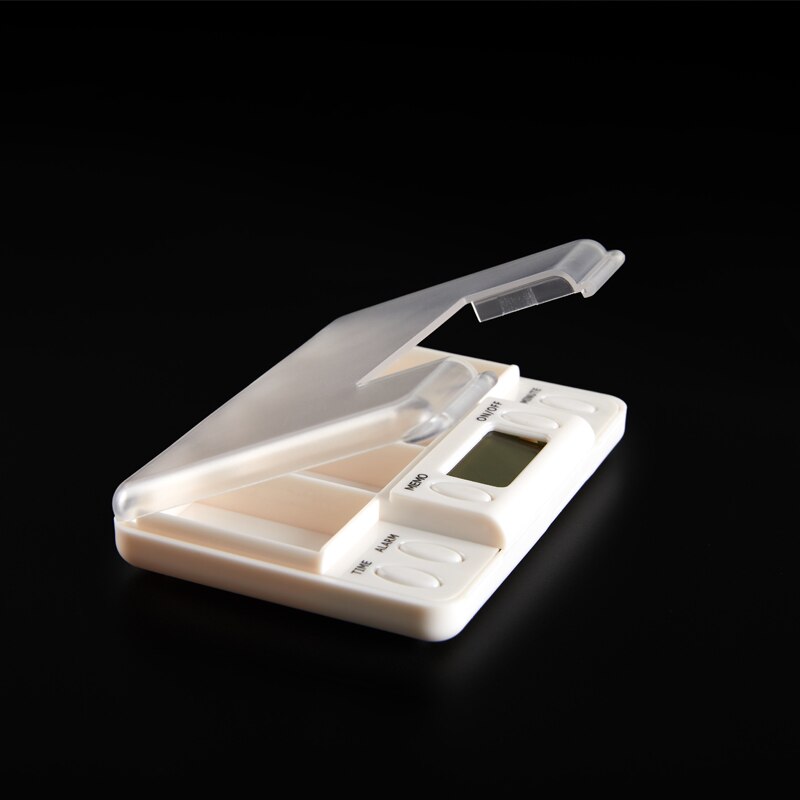 4 Grid Intelligent Plastic Pill Box Electronic Timing Reminder Medicine Boxes Alarm Timer Pills Desk Organizer Storage Container