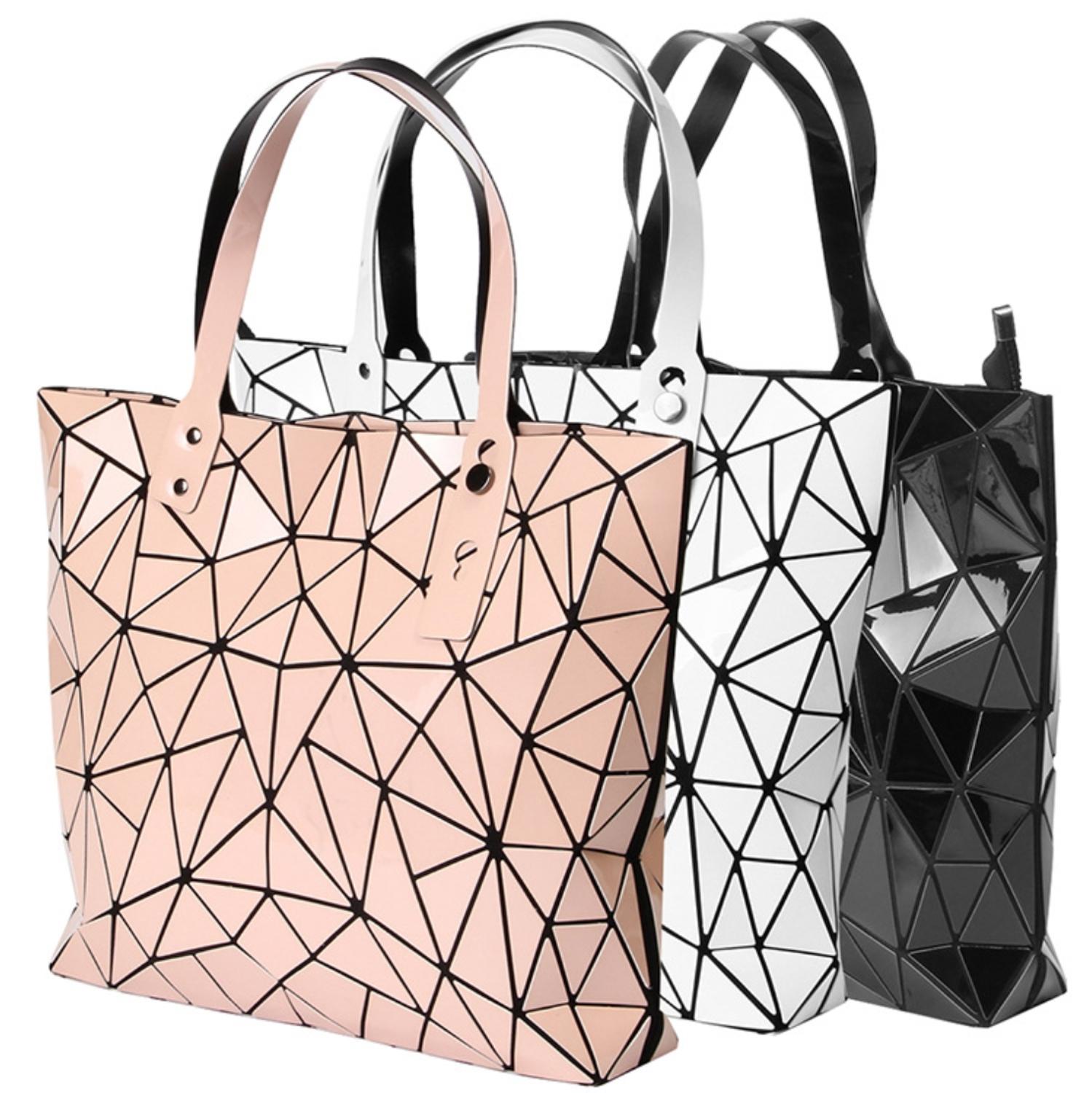 Bolso de hombro luminoso , bolso geométrico a la para mujer, bolso de mano con asa superior, bolso de corcho para chica y cartera