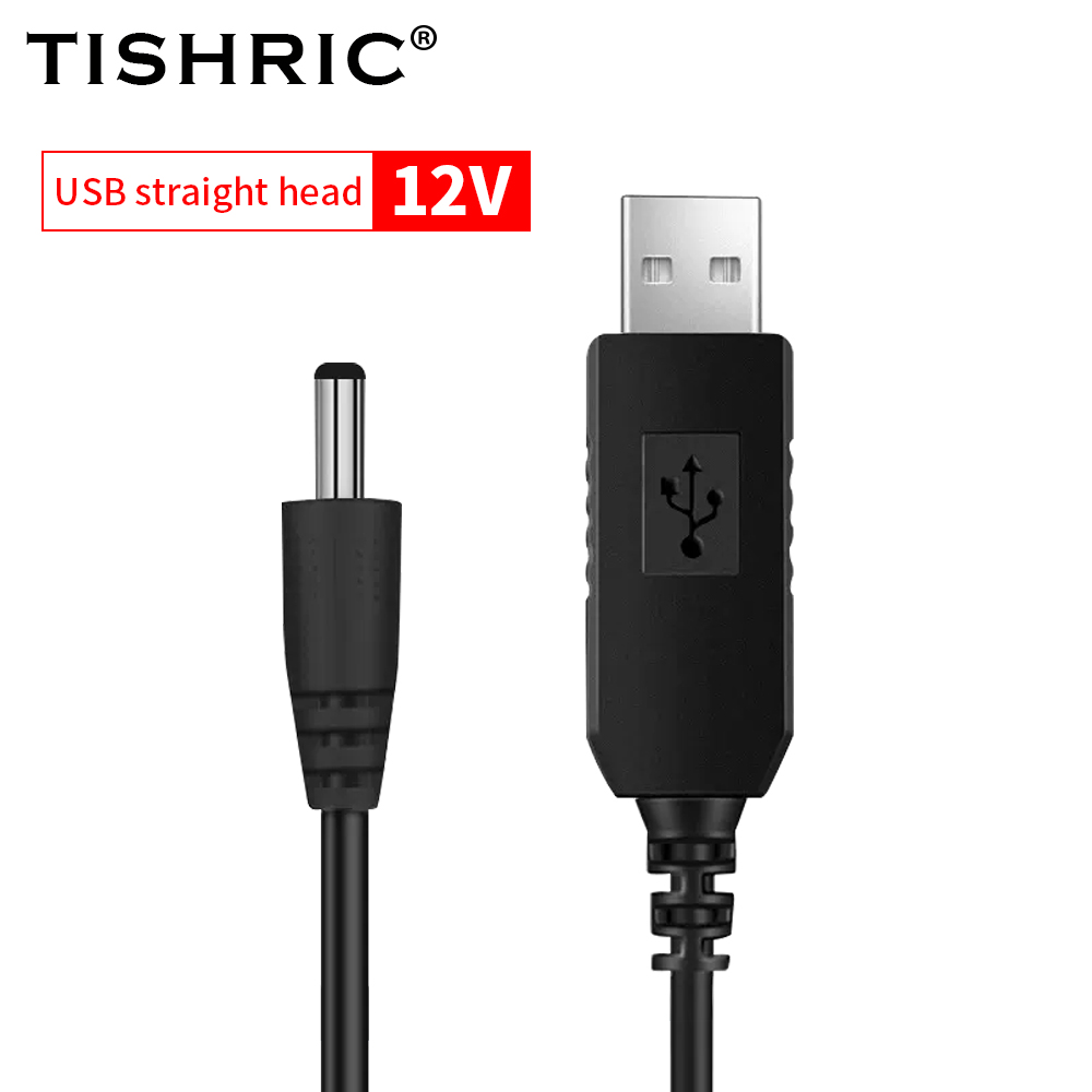 TISHRIC USB DC 5V To 12V 9V Power Cable Converter Boost Line Step Up Module Usb Adapter Cable 2.1x5.5mm Plug: WHITE