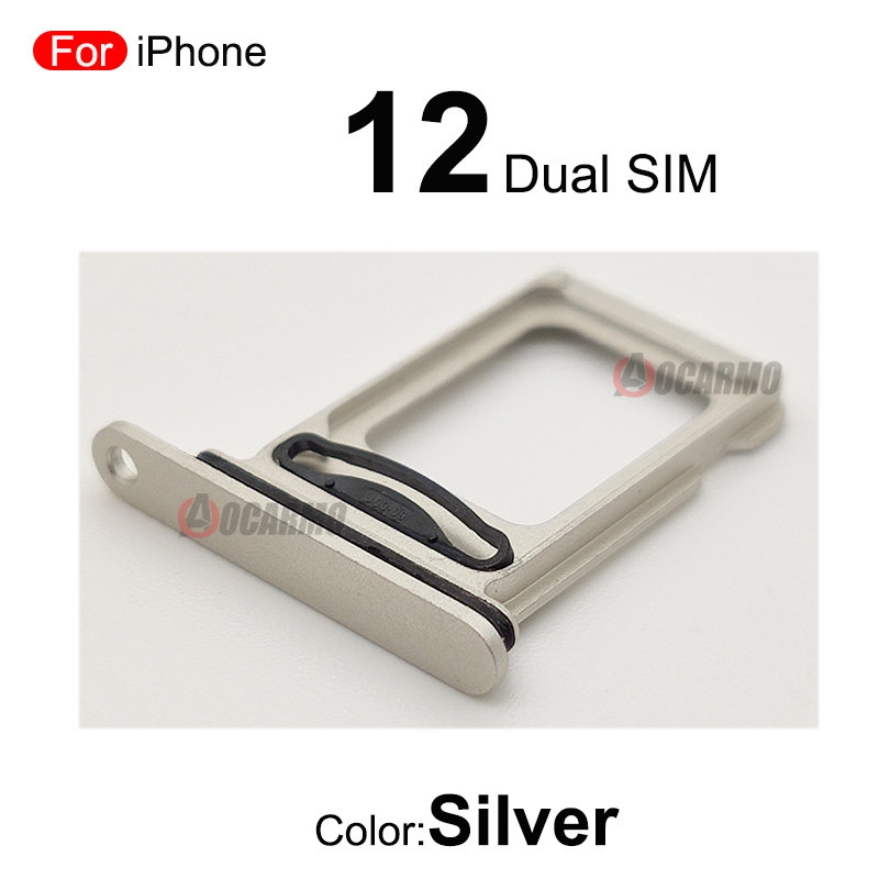 Bandeja SIM dual para iPhone 12 pieza de repuesto con ranura para tarjeta SIM única: Morado