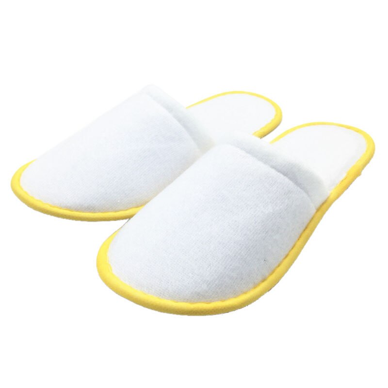 10 Paar Witte Badstof Hotel Wegwerp Slippers Badstof Spa Gast Schoenen Geel: Default Title