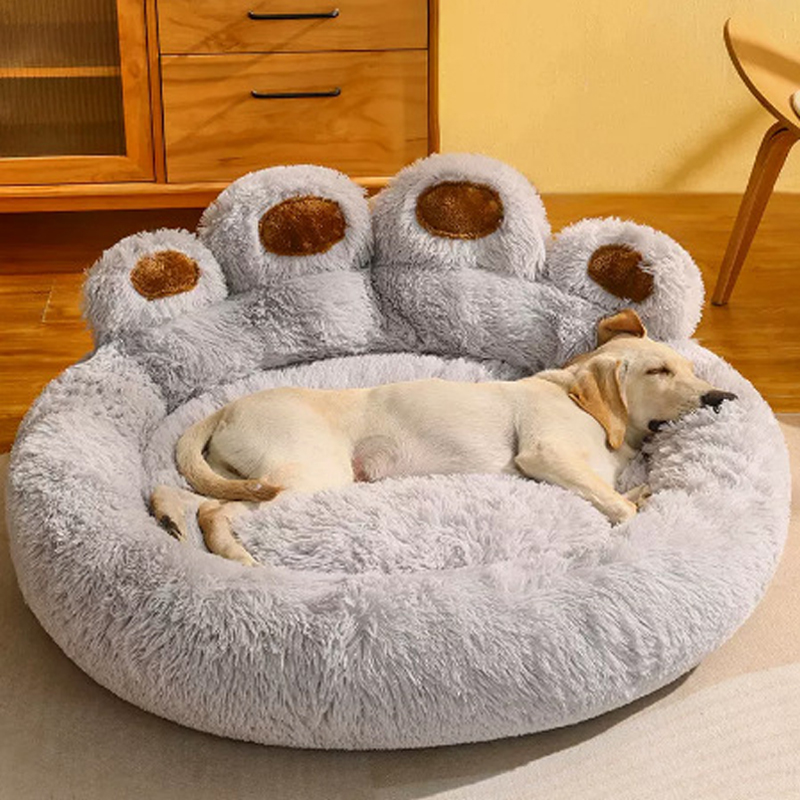 Myk hundeseng store kjæledyrprodukter hundesenger små sofa kurver kjæledyr kennel matte valp katter forsyninger kurv teppe tilbehør: M / Hvit