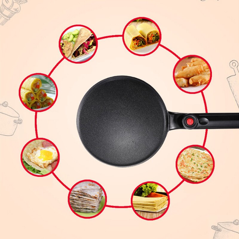 Plancha eléctrica antiadherente para hacer tortitas, plancha eléctrica para hacer Pizza, sartén para hornear pasteles, utensilios de cocina