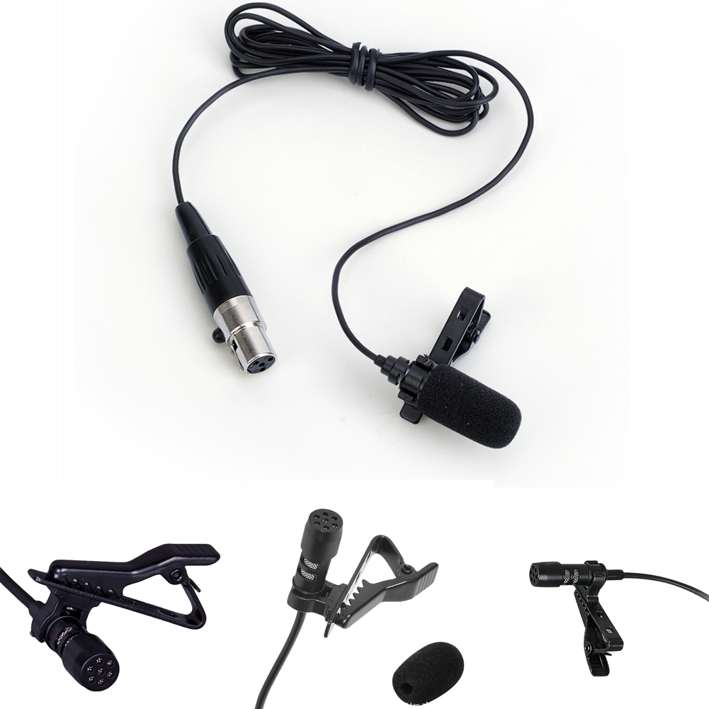 3.5Mm Zwart Lavalier Revers Microfoon Miniatuur Broadcast Voor Draadloze Systeem Met Een Metalen Clip En Een Voorruit