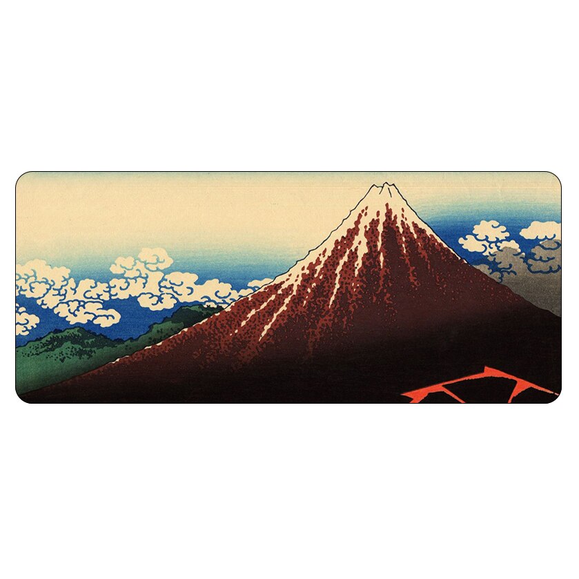 Large Gaming Mouse Pad Japan The Great Wave of Kanagawa Computer MousePad Gamer Rubber XL Speed Notebook Keyboard Desk Mat: Green / 700x300x2mm