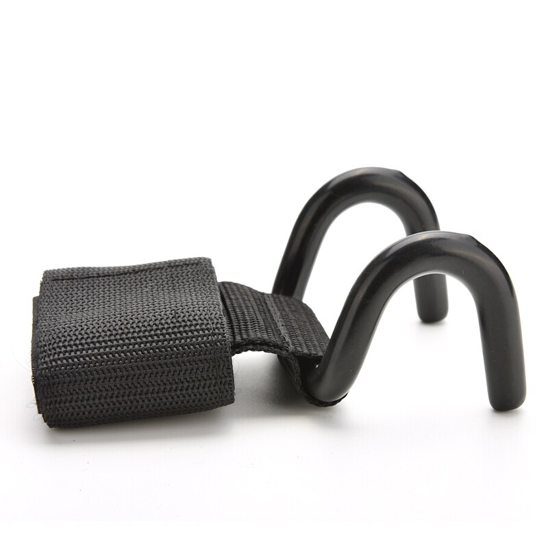 1pc - stilar styrkelyft träning gym krok grepp remmar svarta handskar handledsstöd lyft remmar