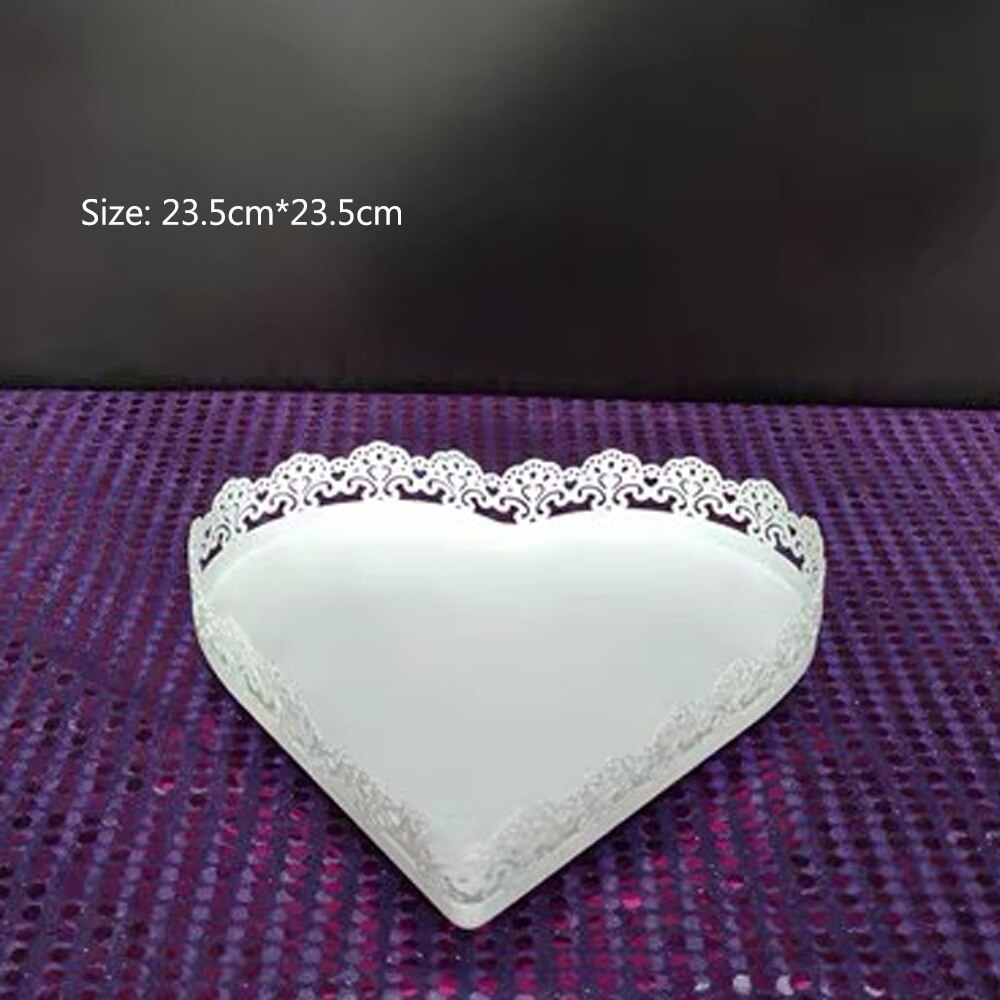 bases para postres Soporte metálico redondo para Tartas, soporte para postres, Base de hierro para cupcakes, placa de exhibición de Pedestal, blanco para suministro de decoración de tartas y fiestas de bodas: Heart