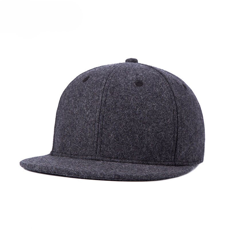 Solid Wollen Doek Baseball Caps Geschikt Voor Middelbare Leeftijd Mannen Caps Voor Afgeplatte Herfst Winter Warm Snapback Hoed: Default Title