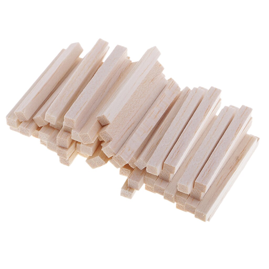 60x Natural Rectangle Wood Stick Wooden Block For Model Making Hobbies Craft