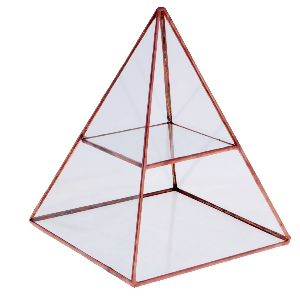 Pyramid Clear Glass Box Jewellery Display Stand Vanity Tray Trinket Storage Case: Copper