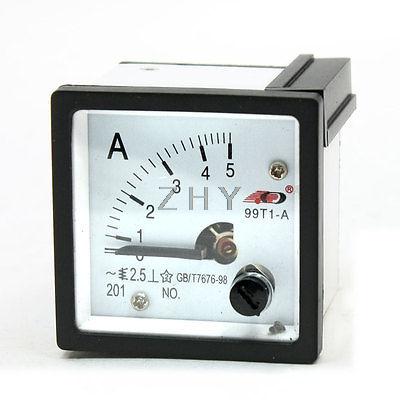 AC 0-5A Klasse 2.5 Vierkante Panel Analoge Meter Ammeter 99T1