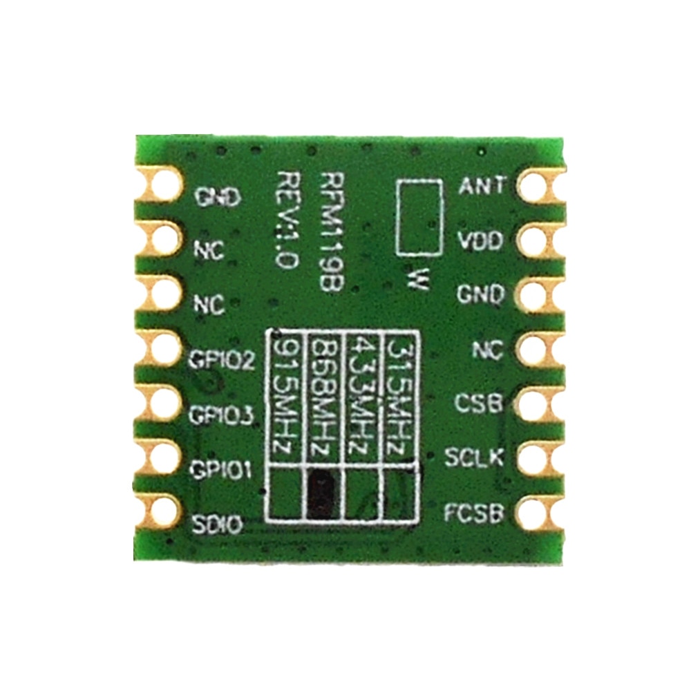 Rfm 119b sub 1g zendermodule rfm 119b +20 dbm hoog vermogen 127 to 1020 mhz frequentie ook (g)fsk gemoduleerde rf-module