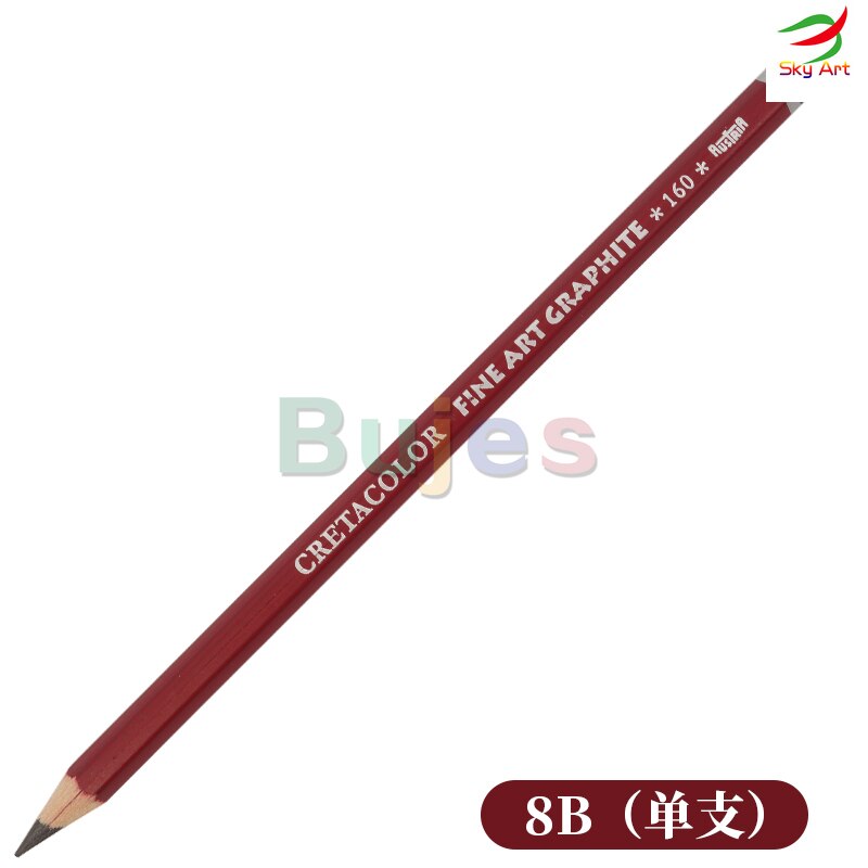 Cretacolor Cleos Fine Art Graphite Pencils 9B 8B 7B 6B 5B 4B 3B 2B B HB F 2H NIB, hexagonal barrel ,Traditional hard cedar wood