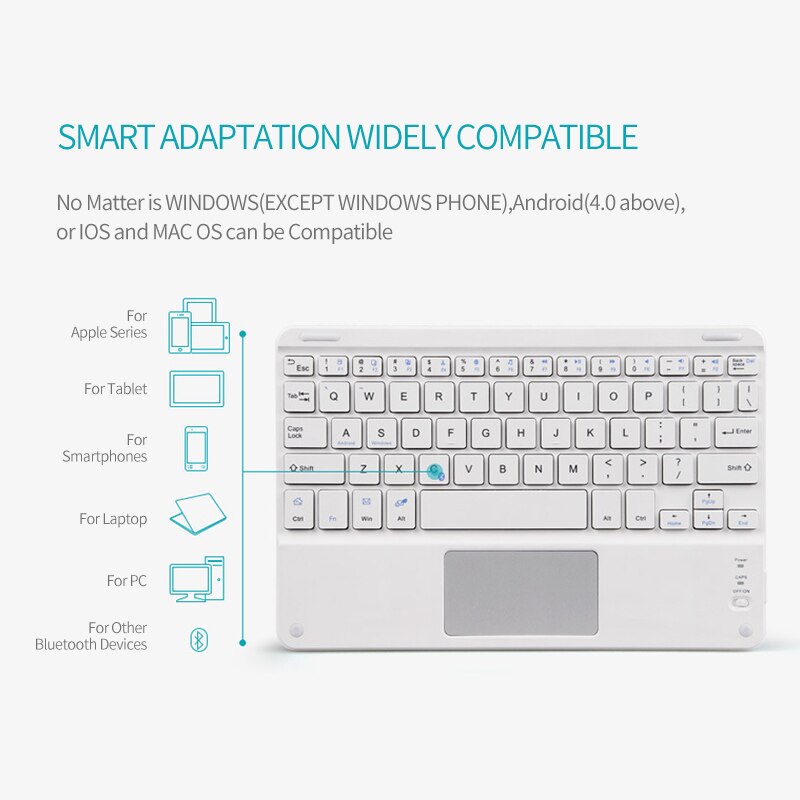 Mini portátil sem fio backlight teclados bluetooth com touchpad universal para todos os 7-10 polegadas tablet para smartphones ipad