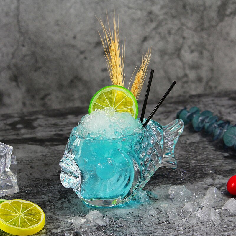 Fiskformat cocktailglas blyfritt klart vinglas hembar fest brandy cocktailjuice glas bar dekor 190ml