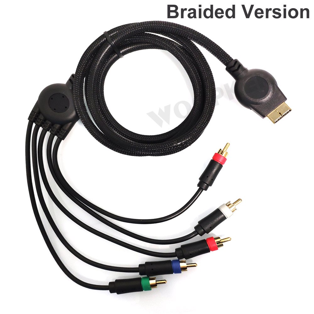 1.8m/5ft Multi Component AV Cable Premium High Resolution Game Cable Accessories for Sony Playstation 2/3: Braided