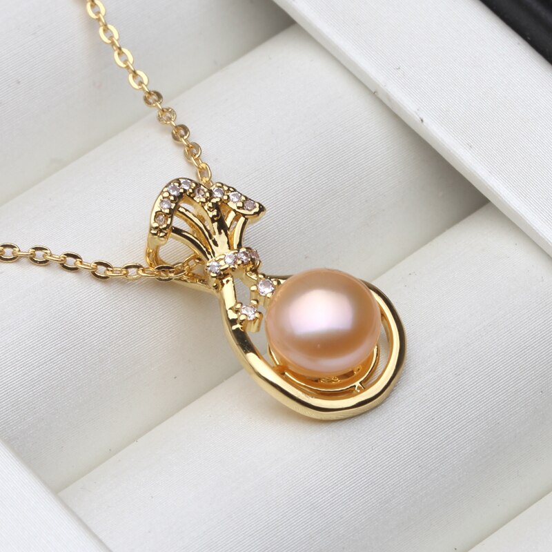 2020 nova moda 925 prata esterlina jóias para escritório feminino natural de água doce pérola colar pingentes: pink pearl pendant