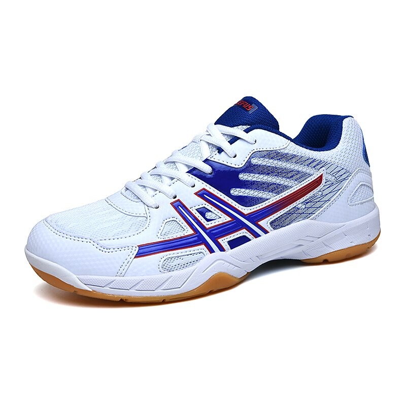 JiuQing Heren Badmintonschoenen Ademende Tennis Pickleball Schoenen Antislip Lichtgewicht Indoor Court Fitness Sneakers,Rood,46 EU