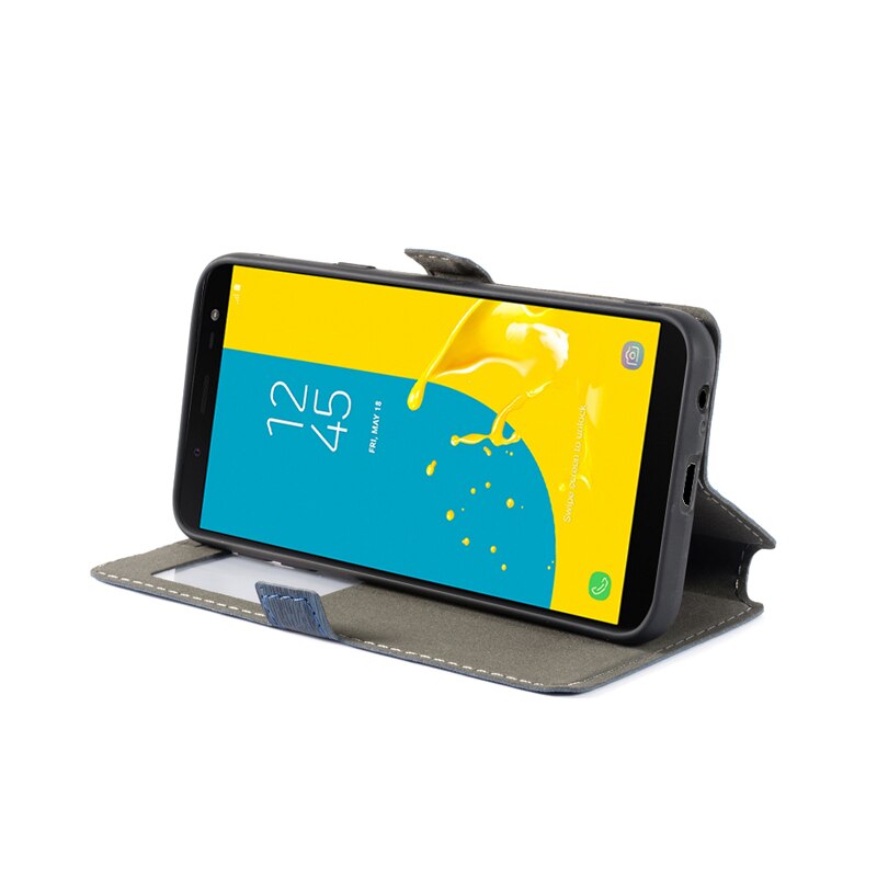 Pu læder telefontaske til samsung galaxy alpha  g850f flip etui til samsung galaxy alfa vinduescover blødt silikone bagcover