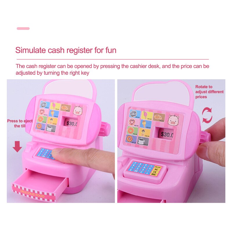 1einstellen Elektronische Mini Simulierte Supermarkt Kassen Bausätze Spielzeug freundlicher Kasse Rolle vorgeben Spielen Kassierer Junge Mädchen Spielzeug