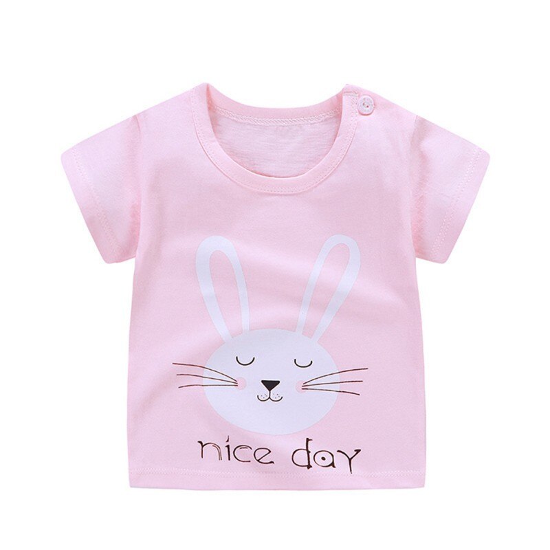 Nette Kinder Baby Jungen Mädchen Cartoon Print T-shirt Tops Bluse Kurzarm Casual Tee Shirts 0-2Y Schöne Neugeborenen Baby Kleidung: C / 24M