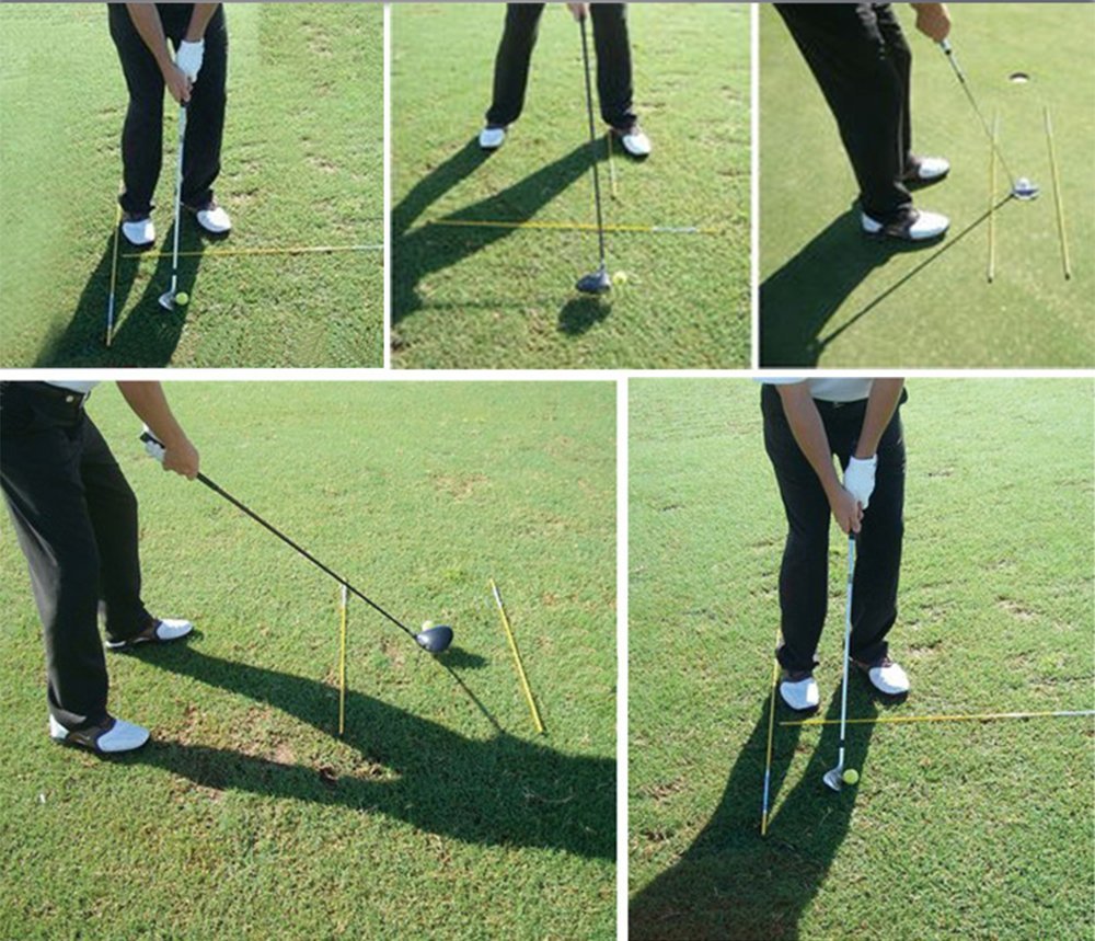 Playeagle 2 stk / sæt fiberglas golfjusteringsstifter golf nybegynder praksis swing træner hjælpemidler