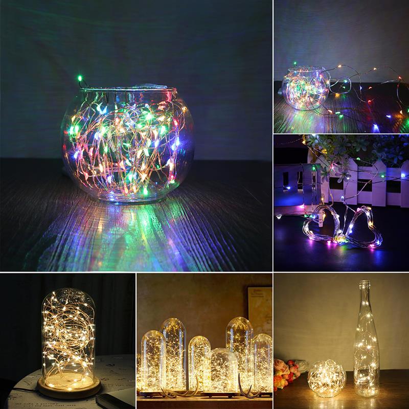 50 LED Starry String Battery Lights Fairy Micro LED Transparent Copper Wire AA Battery Powered For Party Christmas Wedding