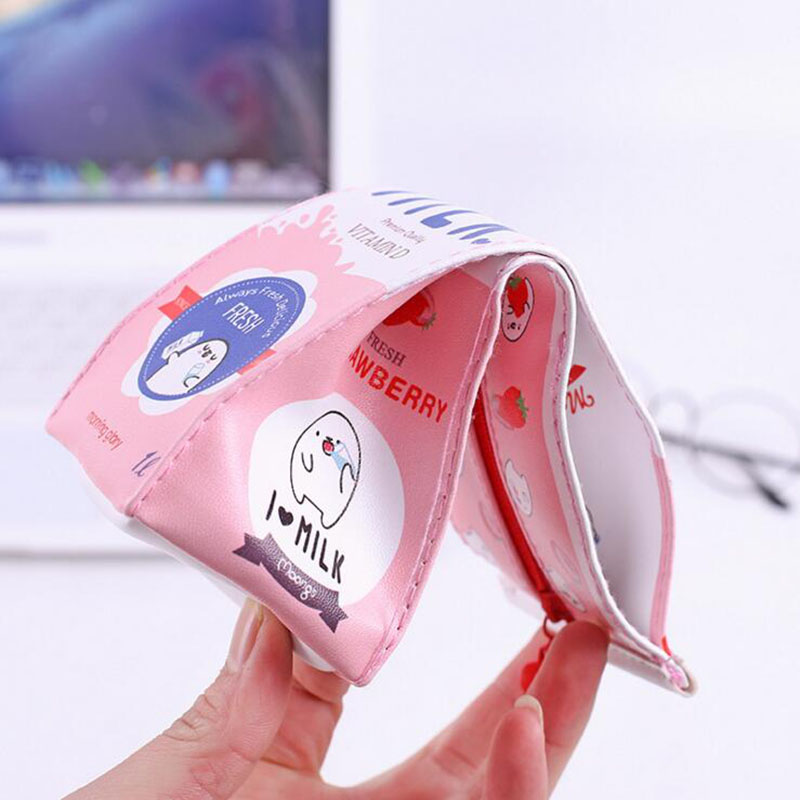 P62 kawaii frugt mælk karton penalhus pu vandtæt skole forsyning elev papirvarer store opbevaring børn