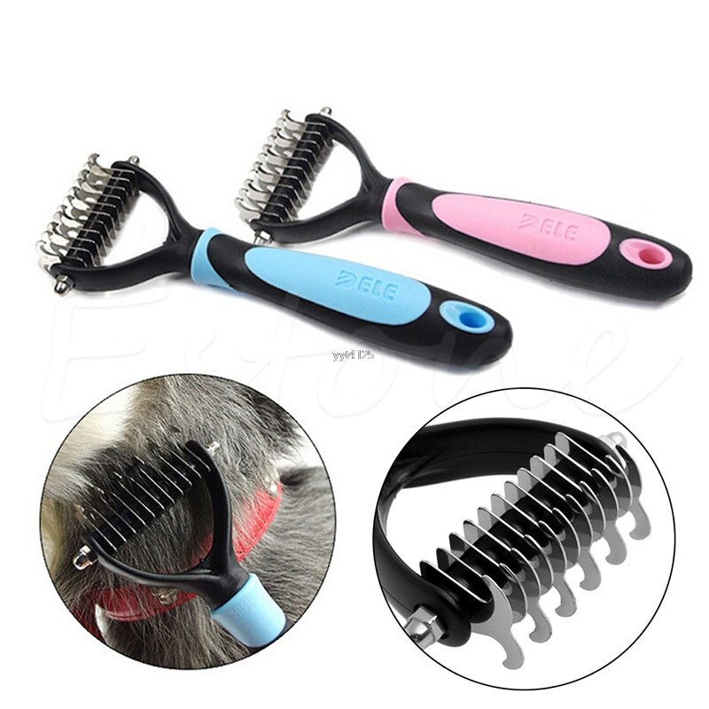 Tera Pet Fur Knot Cutter Remove Rake Grooming Shedding Brush Comb Rake Dog Cat YJ41