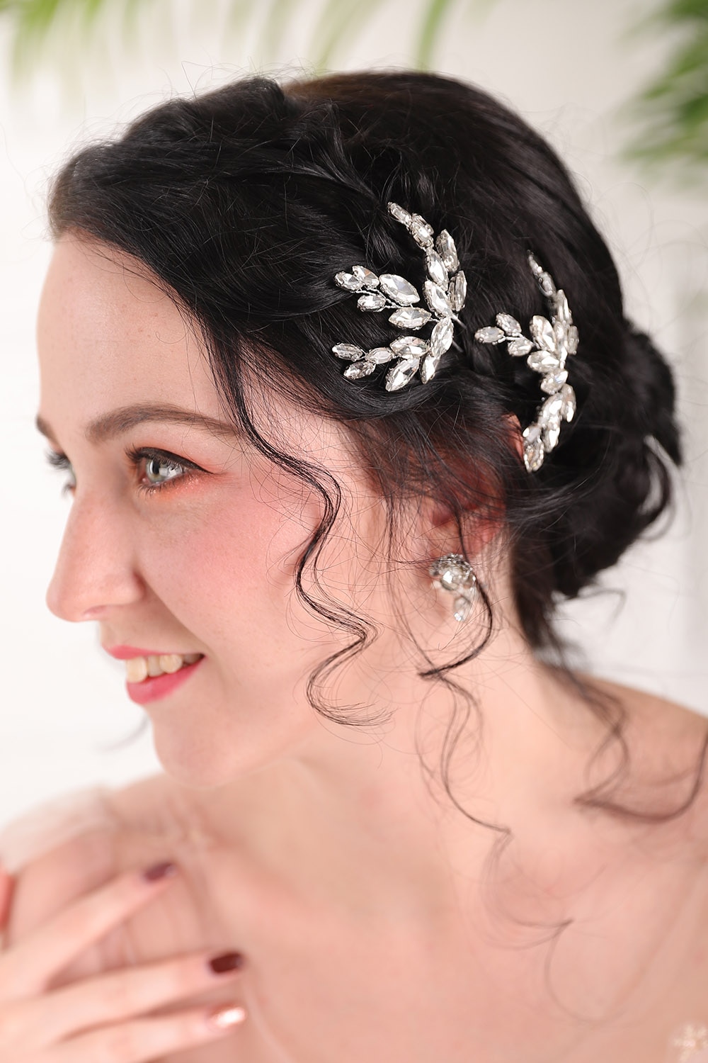 Elegante Zilveren Handgemaakte Rhinestones Haarspelden Sets Chic Wedding Haarspelden Bridal Hoofddeksels Party Voor Vrouwen