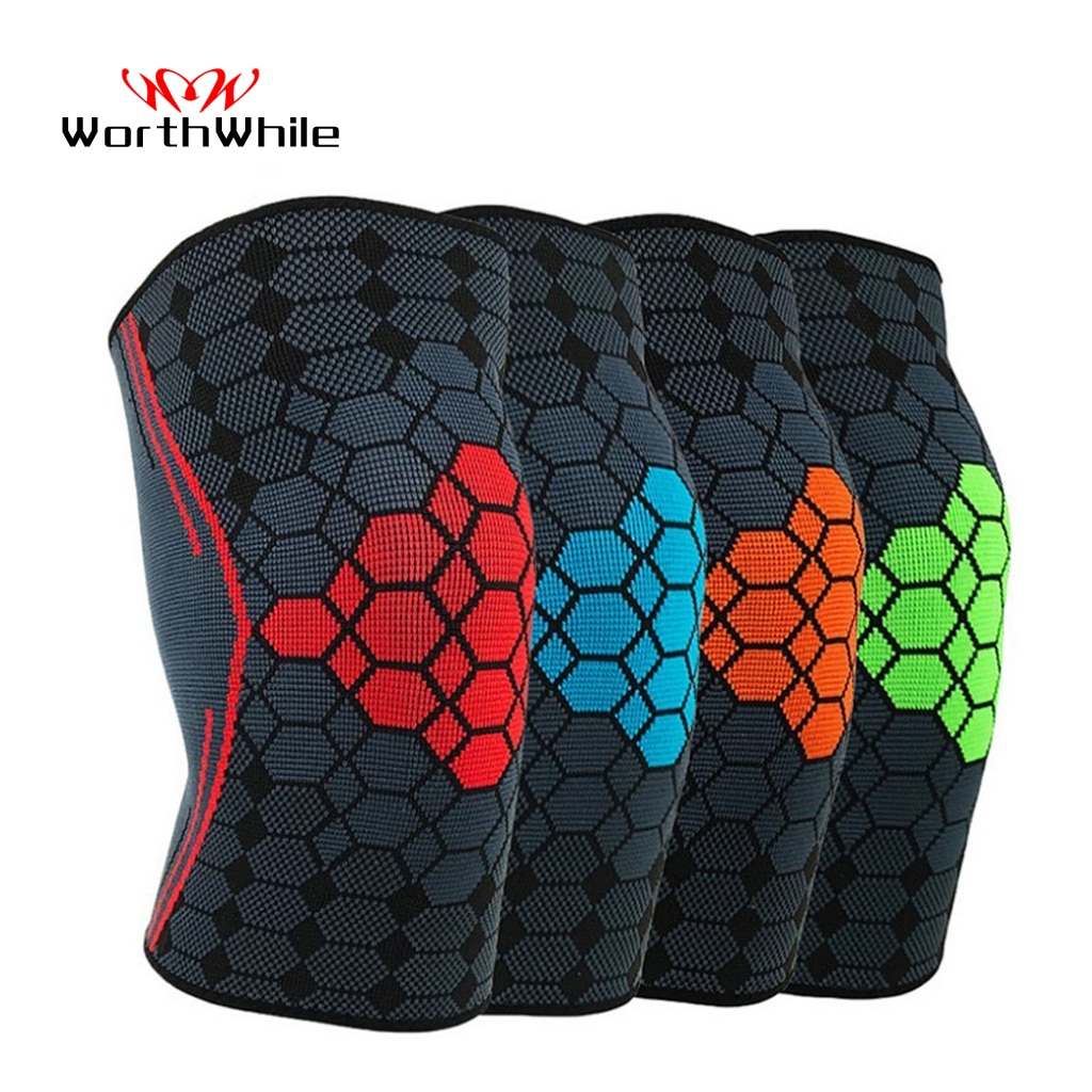 Værd 1pc sport knæpuder nylon elastisk basketball volleyball knæpude støtte fodbold fitness gear bøjle træningsbeskytter