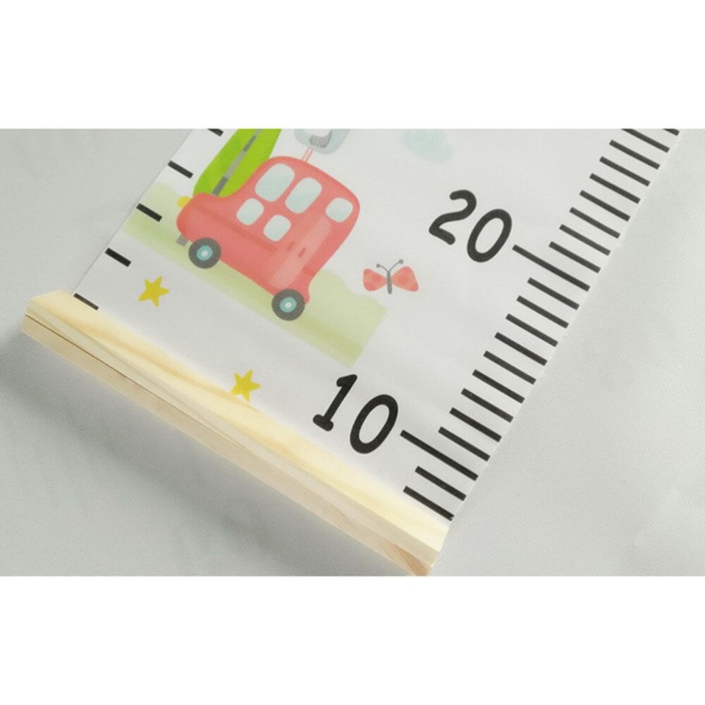 Vägg linjal tillväxt diagram höjd tillväxt diagram trä och canvas baby tillväxt diagram för barnkammare sovrum väggdekor (färgglad patte