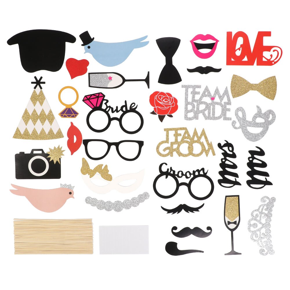 Fun Wedding Decoration Photo Props DIY Birthday Photobooth Props Photo Accessories Year Thanksgiving Event Party Supplies: 8-31PCS