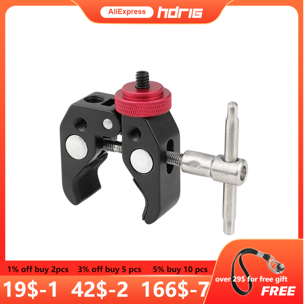 HDRIG Super abrazadera con 1/4 "-20 a 1/4"-20 tornillo convertidor Mesa abrazadera de tubo para Kit de cámara
