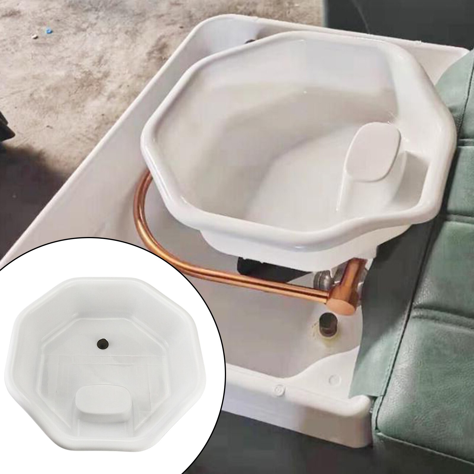 Lavabo de champú para el cuidado de los pacientes, lavado de pelo con respaldo, Bandeja de lavado de pelo en la cama, portátil, bandeja con Bol: White