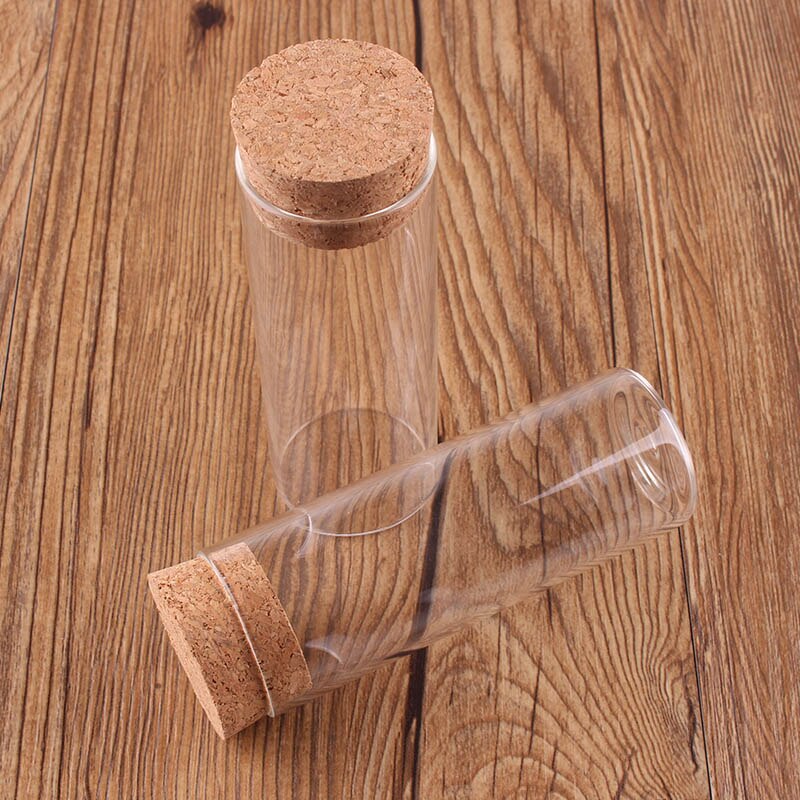 12pcs Dia 37mm Volume70ml/110ml/150ml Transparent Glass Test Tube Vials Terrarium with Cork Stopper Glass Container U-pick