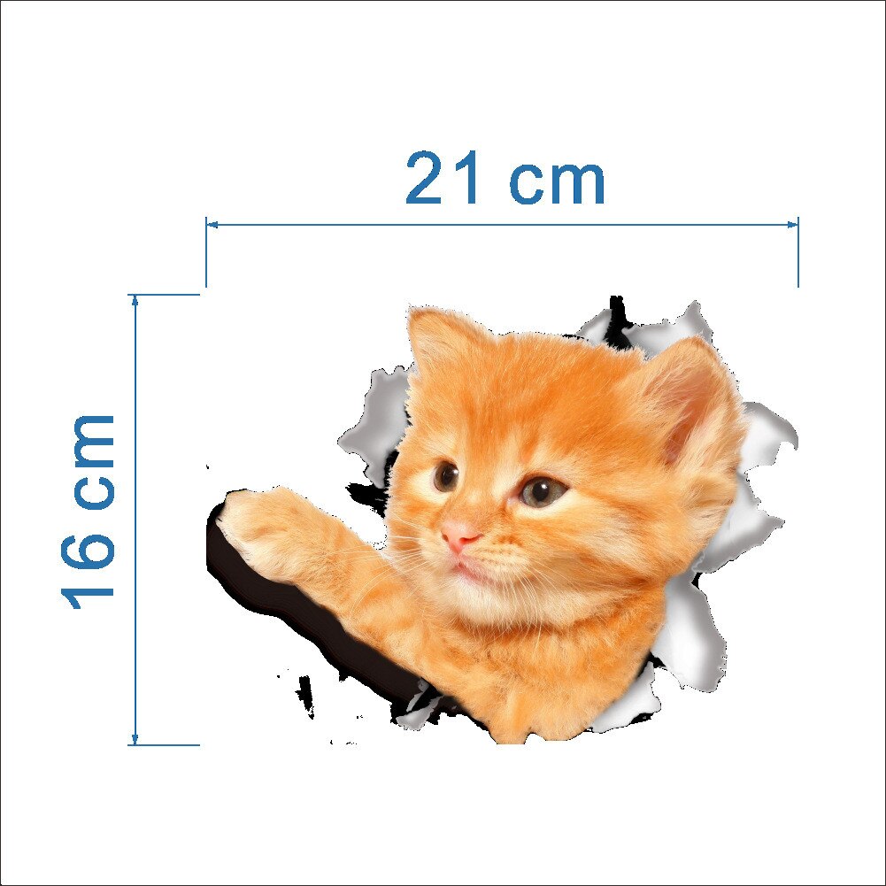 1Pc 3D Pvc Wc Sticker Gat View Leuke Animal Print Decoratie Verschillende Stijlen Creatieve Wc Badkamer Sticker Decoratie