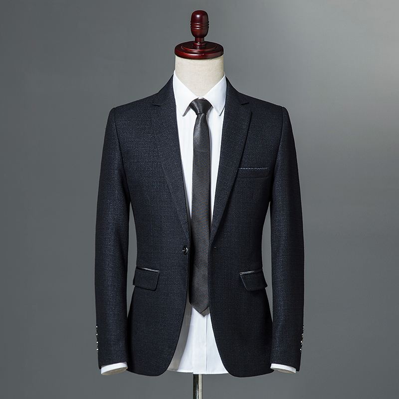 Syksyinen klassinen miesten itseviljelty vapaa-ajan bleiseri yhdellä napilla kapea istuvuus business casual takki viininpunainen tummansininen m -3xl
