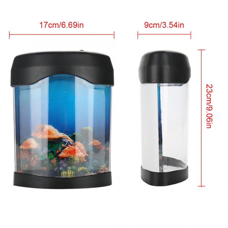 Akvarium led belysning fisk lys dekor usb akvarie lys skrivebord mini fisk humør led lys farge