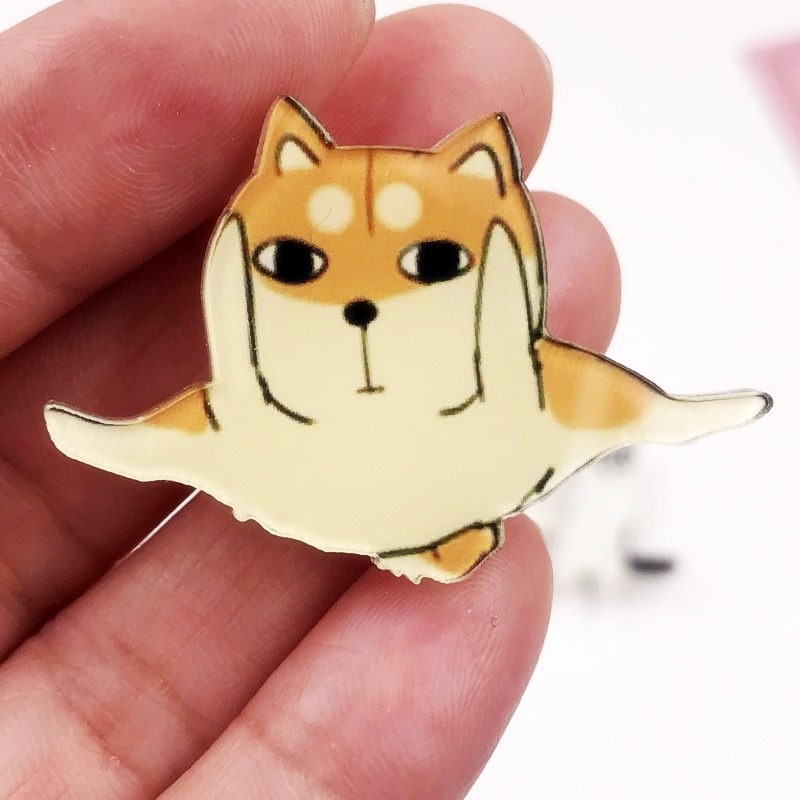 1Pcs Goede Acryl Pin Grappige Hond Kat Pictogram Broche Mooie Badge Decoratie Op Rugzak Kleding Sjaal Hoed Decoratie op Zak