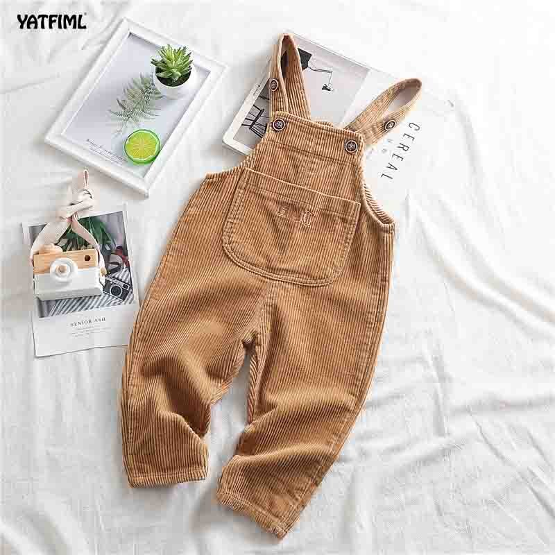 YATFIML Kinder Kinder Hosen 0-3Yrs Jungen Und Mädchen Overalls Cord Overalls Romper Infant Kleidung Outfits Hosen: brown / 18m