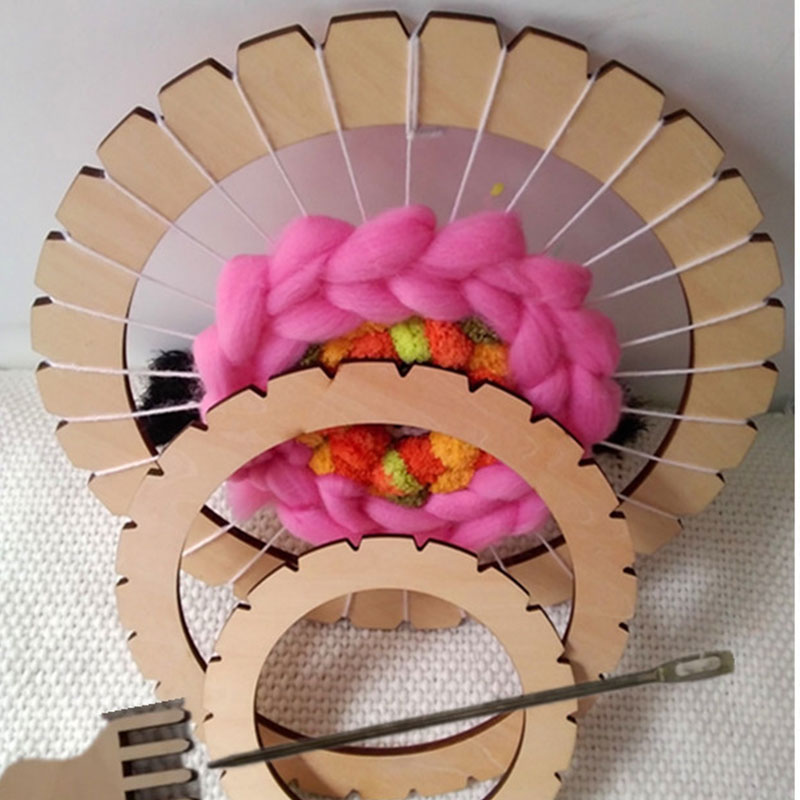 Kids DIY Circulaire Weefgetouw Speelgoed Hand-Breien Houten Speelgoed Kinderen Weven Machine Educatief Speelgoed Geweven Speelgoed