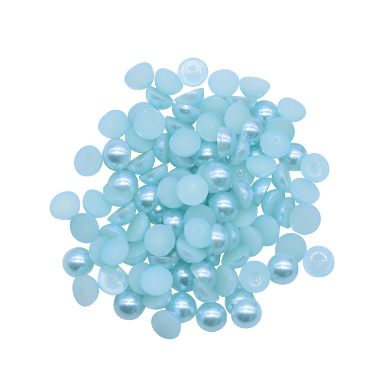 500 pièces 6mm multicolore résine plastique demi ronde perle artisanat Imitation perle perles pour vêtement accessoires filles chapeaux décor