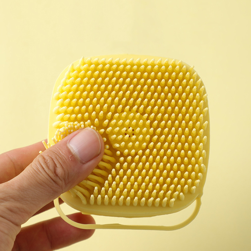 Brosse de bain multifonction en Silicone pour bébé et enfant, peut être installée avec un Gel douche, un shampoing, un masseur pour la peau sans douleur