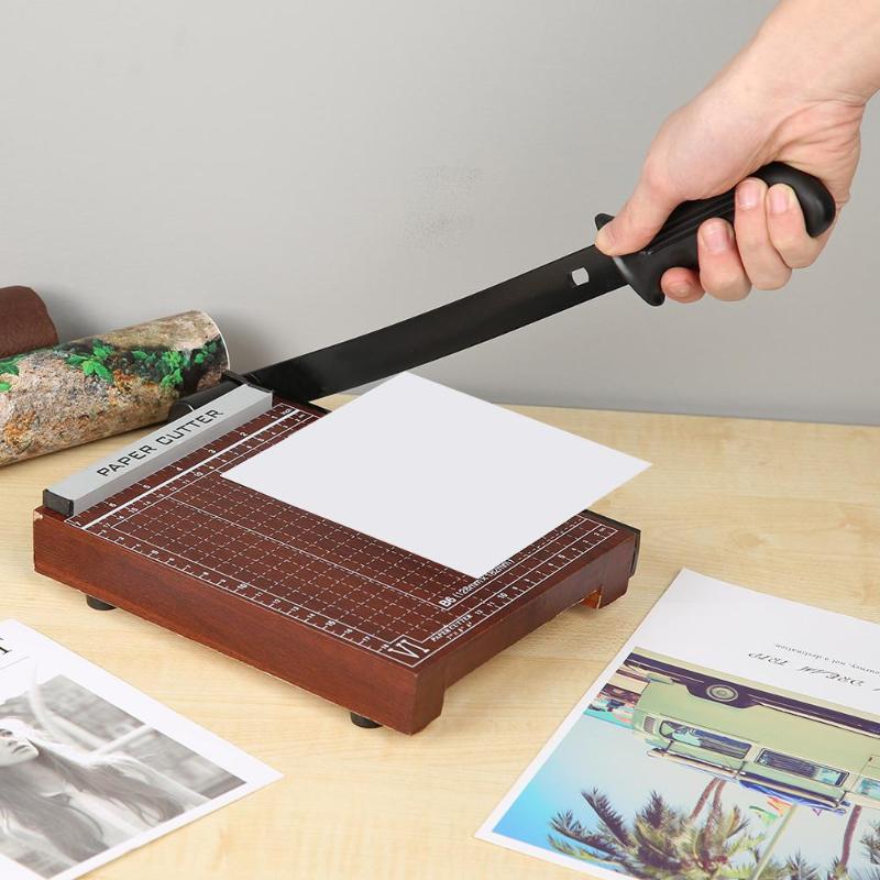 A5 Paper Guillotine Cutter Trimmer Home Office School Wood Base Paper Photo Cutting Machine Tools